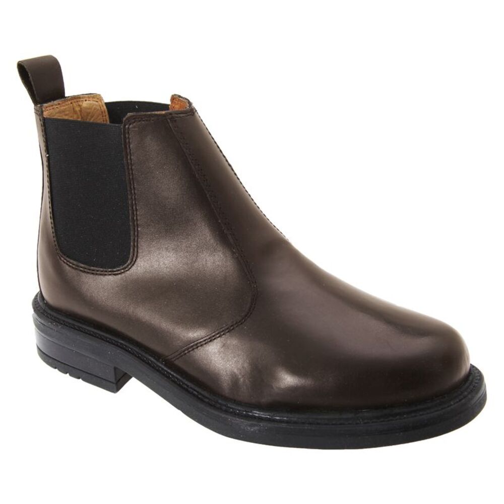 Roamers Mens Leather Quarter Lining Gusset Chelsea Dealer Casual Ankle Boots / B